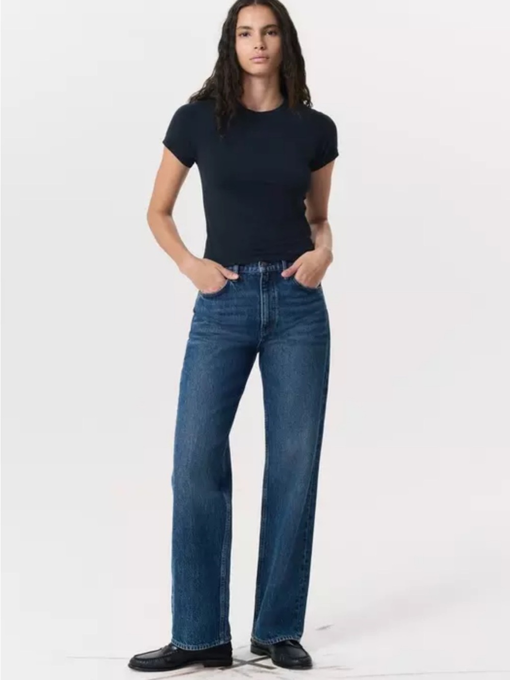 rag & bone Shea Relaxes Straight Leg Jeans - size 26 in Adeline